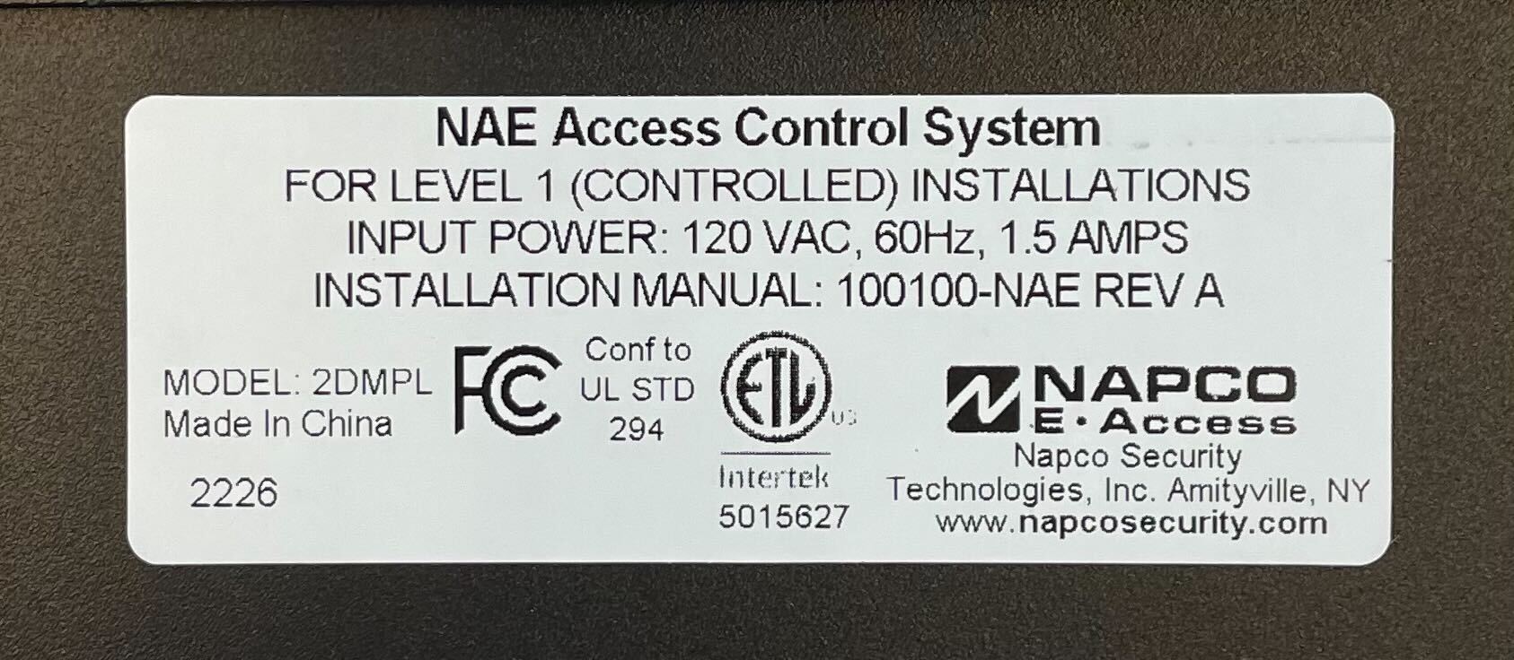 Napco NAE-2DMPL - The Fire Alarm Supplier