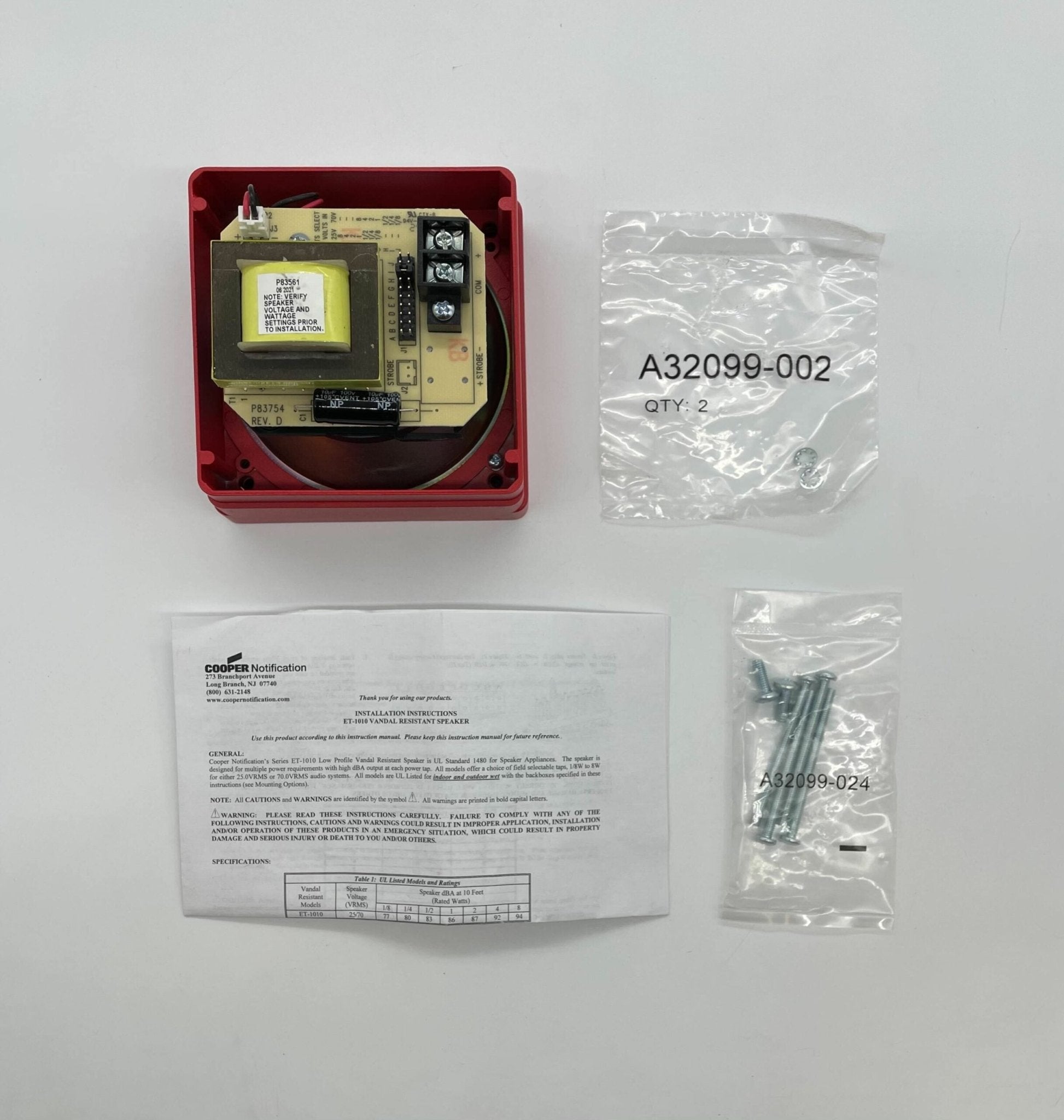 Wheelock ET-1010-R - The Fire Alarm Supplier